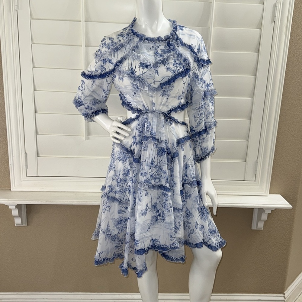 LACE THE LABEL Open Back Ruffle Tiered Dress